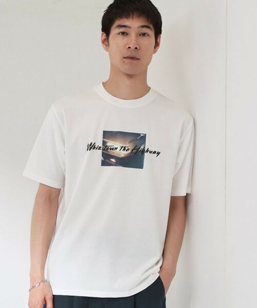 THE SHOP TK / ザ ショップ ティーケー Tシャツ | COOLフォト半袖Tシャツ 接触冷感／洗濯機OK（オフホワイト(103)）