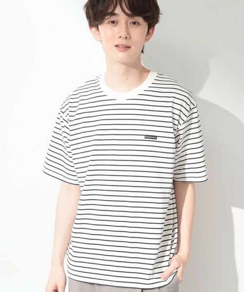THE SHOP TK / ザ ショップ ティーケー Tシャツ | ワンポイント刺繍 半袖Tシャツ 洗濯機OK(オフホワイト(303))