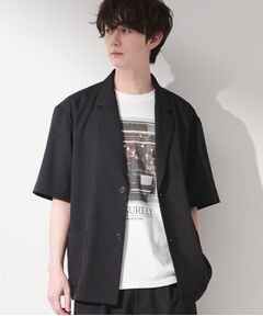 リラックスワイド 5分袖ジャケット セットアップ可／洗濯機OK