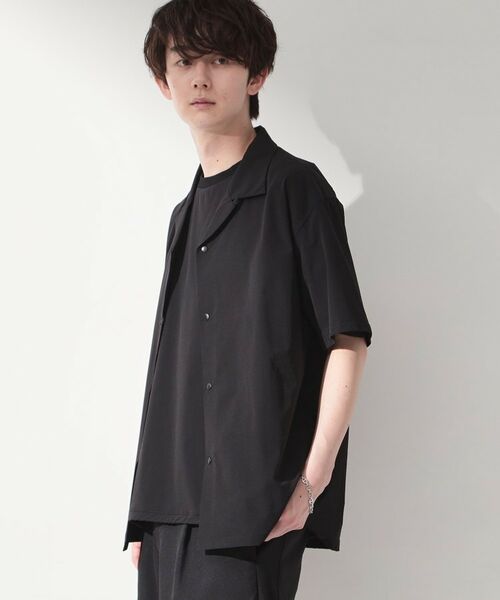 THE SHOP TK / ザ ショップ ティーケー シャツ・ブラウス | 【KURO】 ポリバレント半袖シャツ 接触冷感/UVカット/洗濯機OK | 詳細1