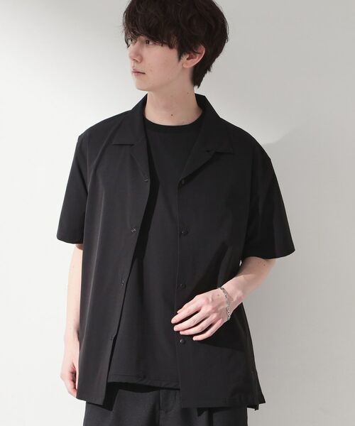 THE SHOP TK / ザ ショップ ティーケー シャツ・ブラウス | 【KURO】 ポリバレント半袖シャツ 接触冷感/UVカット/洗濯機OK（ブラック(019)）
