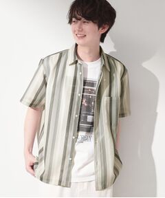 THE SHOP TK / ザ ショップ ティーケー シャツ・ブラウス | メッシュ ストライプ半袖シャツ 洗濯機OK／通気性◎