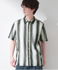 THE SHOP TK / ザ ショップ ティーケー シャツ・ブラウス | メッシュ ストライプ半袖シャツ 洗濯機OK／通気性◎