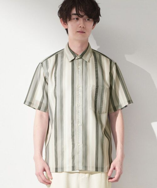 THE SHOP TK / ザ ショップ ティーケー シャツ・ブラウス | メッシュ ストライプ半袖シャツ 洗濯機OK／通気性◎ | 詳細13