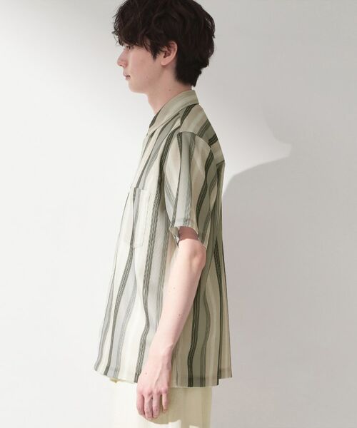 THE SHOP TK / ザ ショップ ティーケー シャツ・ブラウス | メッシュ ストライプ半袖シャツ 洗濯機OK／通気性◎ | 詳細14