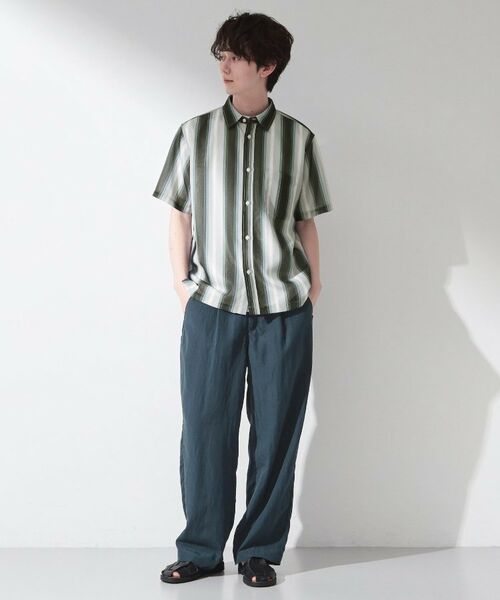 THE SHOP TK / ザ ショップ ティーケー シャツ・ブラウス | メッシュ ストライプ半袖シャツ 洗濯機OK／通気性◎ | 詳細2