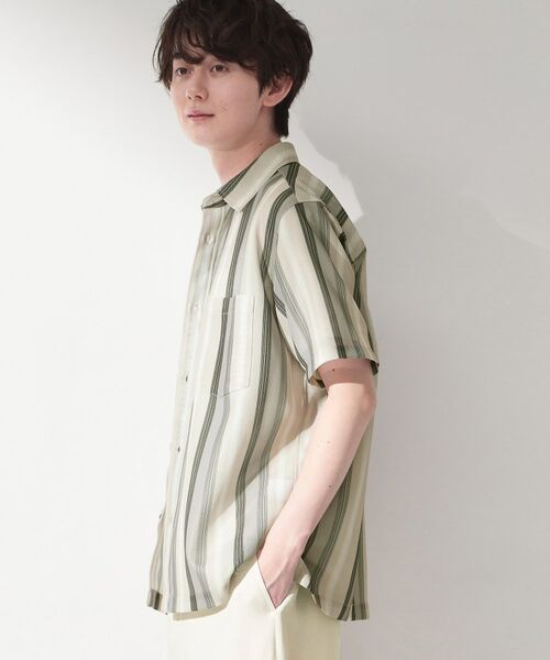 THE SHOP TK / ザ ショップ ティーケー シャツ・ブラウス | メッシュ ストライプ半袖シャツ 洗濯機OK／通気性◎ | 詳細6