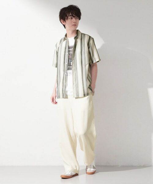 THE SHOP TK / ザ ショップ ティーケー シャツ・ブラウス | メッシュ ストライプ半袖シャツ 洗濯機OK／通気性◎ | 詳細7