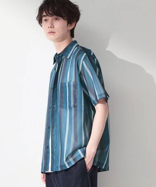 THE SHOP TK / ザ ショップ ティーケー シャツ・ブラウス | メッシュ ストライプ半袖シャツ 洗濯機OK／通気性◎ | 詳細9