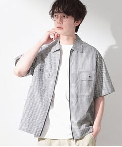 THE SHOP TK / ザ ショップ ティーケー シャツ・ブラウス | 半袖チェックジップシャツ 洗濯機OK
