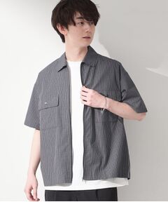 THE SHOP TK / ザ ショップ ティーケー シャツ・ブラウス | 半袖チェックジップシャツ 洗濯機OK