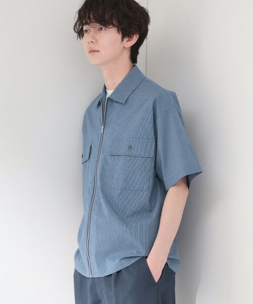 THE SHOP TK / ザ ショップ ティーケー シャツ・ブラウス | 半袖チェックジップシャツ 洗濯機OK | 詳細5