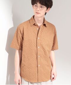 THE SHOP TK / ザ ショップ ティーケー シャツ・ブラウス | サッカー ギンガムチェック 半袖シャツ 洗濯機OK