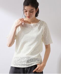 THE SHOP TK / ザ ショップ ティーケー カットソー | レース5分袖メロープルオーバー