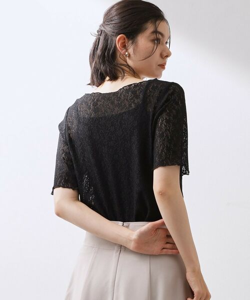 THE SHOP TK / ザ ショップ ティーケー カットソー | レース5分袖メロープルオーバー | 詳細2