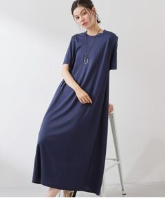 THE SHOP TK / ザ ショップ ティーケー ロング・マキシ丈ワンピース | 【ひんやり/体型カバー】肩タックデザイン サックワンピース