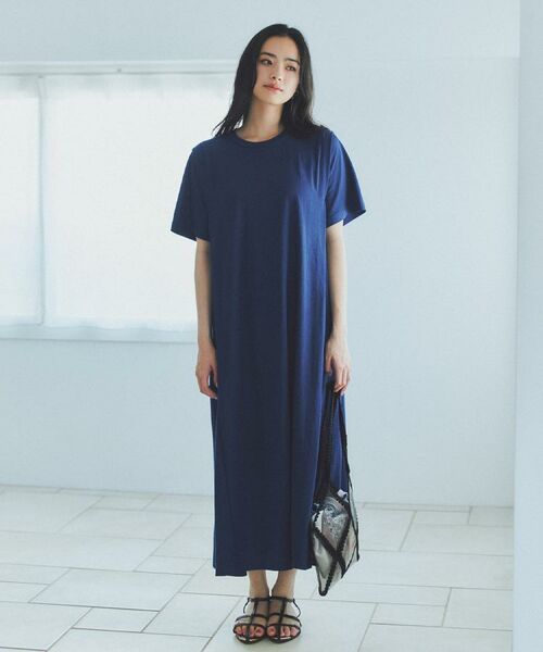 THE SHOP TK / ザ ショップ ティーケー ロング・マキシ丈ワンピース | 【ひんやり/体型カバー】肩タックデザイン サックワンピース | 詳細1