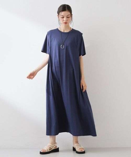 THE SHOP TK / ザ ショップ ティーケー ロング・マキシ丈ワンピース | 【ひんやり/体型カバー】肩タックデザイン サックワンピース | 詳細13