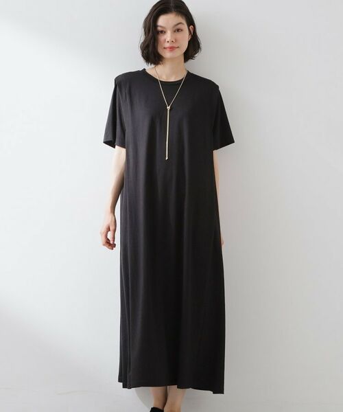 THE SHOP TK / ザ ショップ ティーケー ロング・マキシ丈ワンピース | 【ひんやり/体型カバー】肩タックデザイン サックワンピース | 詳細3