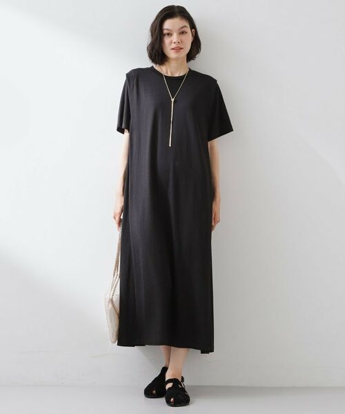 THE SHOP TK / ザ ショップ ティーケー ロング・マキシ丈ワンピース | 【ひんやり/体型カバー】肩タックデザイン サックワンピース | 詳細5