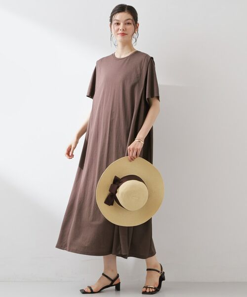 THE SHOP TK / ザ ショップ ティーケー ロング・マキシ丈ワンピース | 【ひんやり/体型カバー】肩タックデザイン サックワンピース | 詳細9