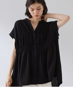 THE SHOP TK / ザ ショップ ティーケー シャツ・ブラウス | 【夏に嬉しい機能つき】ひんやりさらさら シャーリングデザインブラウス