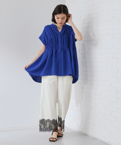 THE SHOP TK / ザ ショップ ティーケー シャツ・ブラウス | 【夏に嬉しい機能つき】ひんやりさらさら シャーリングデザインブラウス | 詳細18