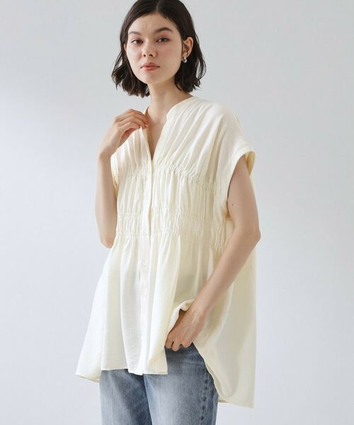 THE SHOP TK / ザ ショップ ティーケー シャツ・ブラウス | 【夏に嬉しい機能つき】ひんやりさらさら シャーリングデザインブラウス | 詳細4