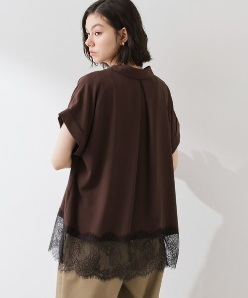 THE SHOP TK / ザ ショップ ティーケー シャツ・ブラウス | 【ひんやり/体型カバー】裾レース切り替え スキッパーシャツ | 詳細12