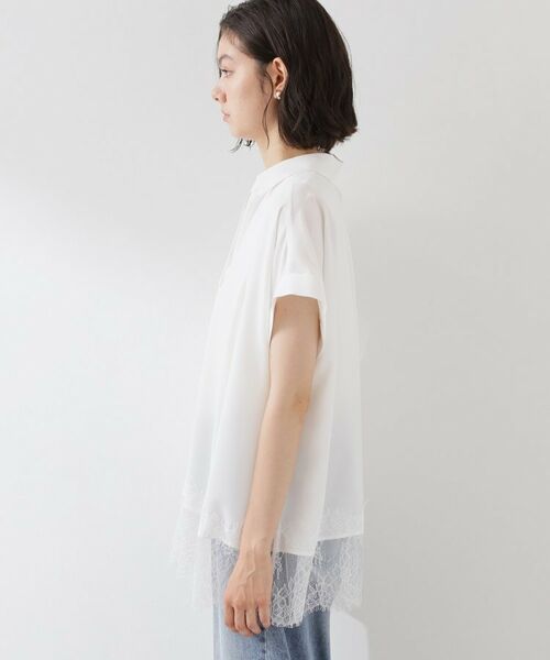 THE SHOP TK / ザ ショップ ティーケー シャツ・ブラウス | 【ひんやり/体型カバー】裾レース切り替え スキッパーシャツ | 詳細16