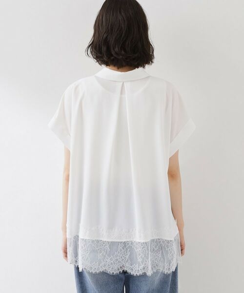 THE SHOP TK / ザ ショップ ティーケー シャツ・ブラウス | 【ひんやり/体型カバー】裾レース切り替え スキッパーシャツ | 詳細17