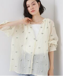 THE SHOP TK / ザ ショップ ティーケー シャツ・ブラウス | 華やぎを添える 花柄刺繍ブラウス