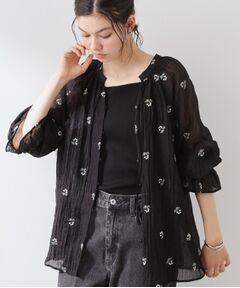 THE SHOP TK / ザ ショップ ティーケー シャツ・ブラウス | 華やぎを添える 花柄刺繍ブラウス