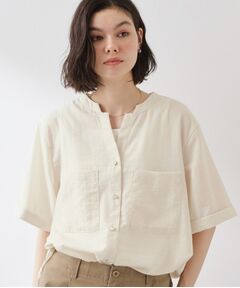 THE SHOP TK / ザ ショップ ティーケー シャツ・ブラウス | 【M-XL/さりげなく体型カバー】5分袖Wポケットシャツ