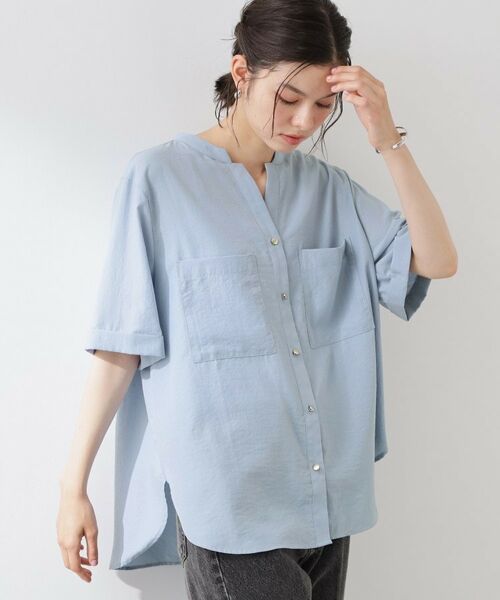 THE SHOP TK / ザ ショップ ティーケー シャツ・ブラウス | 【M-XL/さりげなく体型カバー】5分袖Wポケットシャツ | 詳細10