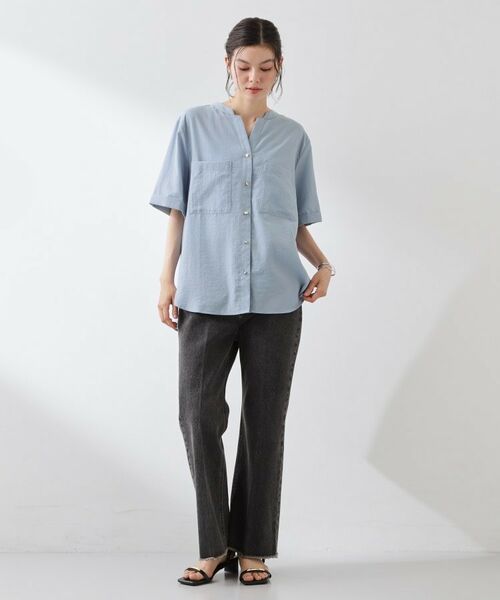 THE SHOP TK / ザ ショップ ティーケー シャツ・ブラウス | 【M-XL/さりげなく体型カバー】5分袖Wポケットシャツ | 詳細11