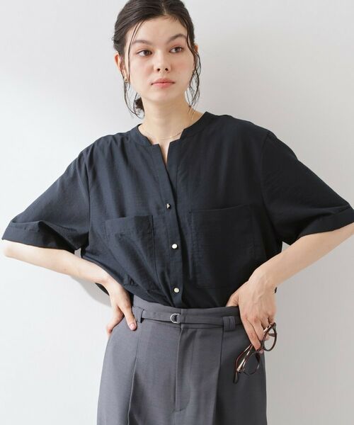 THE SHOP TK / ザ ショップ ティーケー シャツ・ブラウス | 【M-XL/さりげなく体型カバー】5分袖Wポケットシャツ | 詳細13