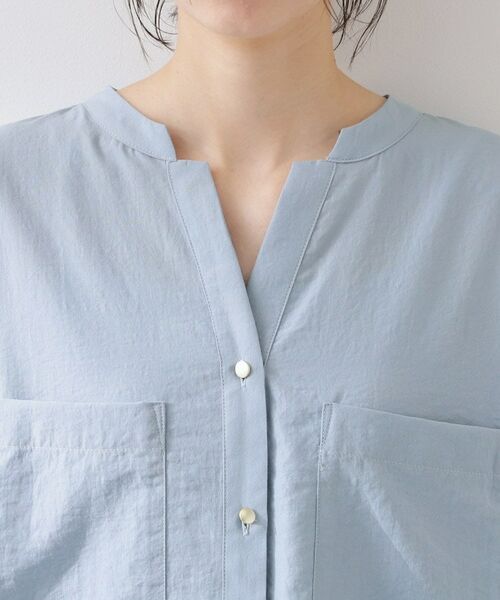THE SHOP TK / ザ ショップ ティーケー シャツ・ブラウス | 【M-XL/さりげなく体型カバー】5分袖Wポケットシャツ | 詳細20