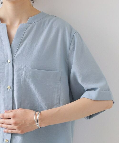 THE SHOP TK / ザ ショップ ティーケー シャツ・ブラウス | 【M-XL/さりげなく二の腕カバー】5分袖Wポケットシャツ | 詳細24