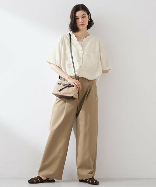THE SHOP TK / ザ ショップ ティーケー シャツ・ブラウス | 【M-XL/さりげなく体型カバー】5分袖Wポケットシャツ | 詳細3