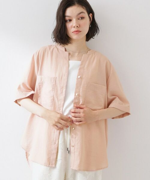 THE SHOP TK / ザ ショップ ティーケー シャツ・ブラウス | 【M-XL/さりげなく体型カバー】5分袖Wポケットシャツ | 詳細5