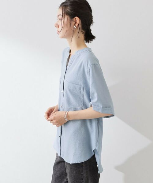 THE SHOP TK / ザ ショップ ティーケー シャツ・ブラウス | 【M-XL/さりげなく体型カバー】5分袖Wポケットシャツ | 詳細9