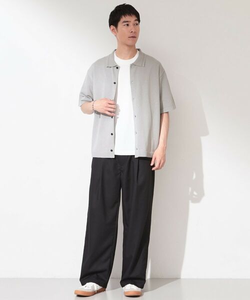 THE SHOP TK / ザ ショップ ティーケー ニット・セーター | 【抗菌防臭/UVカット/洗濯機OK】和紙混 半袖ニットシャツ | 詳細3