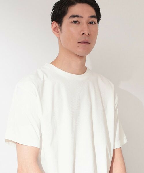 THE SHOP TK / ザ ショップ ティーケー Tシャツ | 【接触冷感/吸水速乾/UVカット】パーフェクテック リンクス柄 半袖Tシャツ(オフホワイト(003))