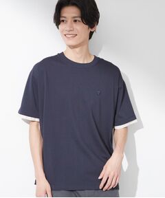 THE SHOP TK / ザ ショップ ティーケー Tシャツ | 【マシンウォッシャブル】袖レイヤード半袖Tシャツ