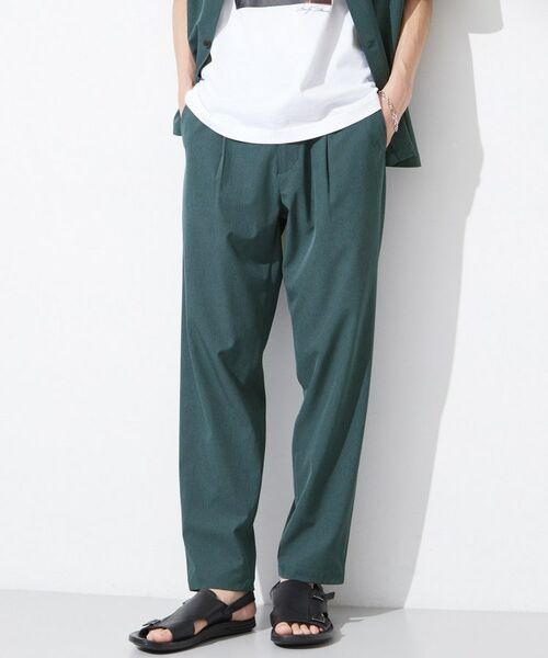 THE SHOP TK / ザ ショップ ティーケー パンツ | 【吸水速乾/接触冷感/防シワ/ベルト要らず/マシンウォッシャブル】ハイドロクールイージーパンツ(ブルーグリーン(097))
