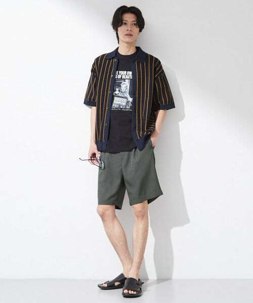 THE SHOP TK / ザ ショップ ティーケー ショート・ハーフ・半端丈パンツ | 【ベルト要らず/マシンウォッシャブル】ワイドショートイージーパンツ | 詳細3