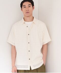 THE SHOP TK / ザ ショップ ティーケー シャツ・ブラウス | 格子柄メッシュ半袖シャツ