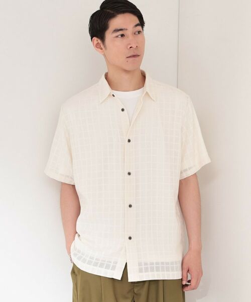 THE SHOP TK / ザ ショップ ティーケー シャツ・ブラウス | 格子柄メッシュ半袖シャツ | 詳細1