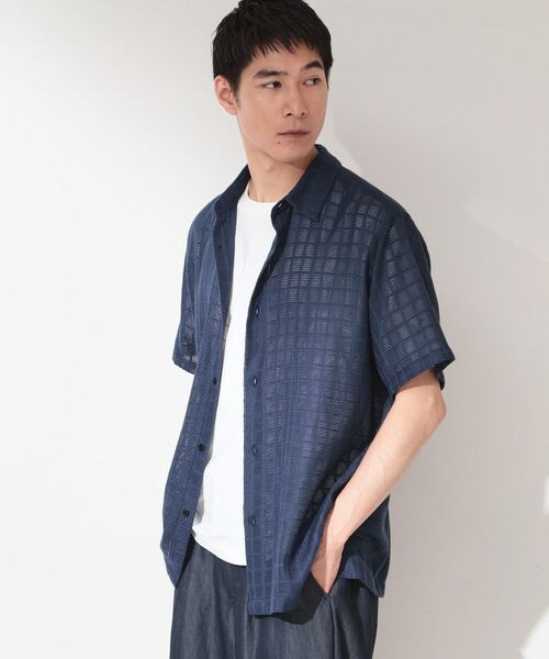 THE SHOP TK / ザ ショップ ティーケー シャツ・ブラウス | 格子柄メッシュ半袖シャツ | 詳細10